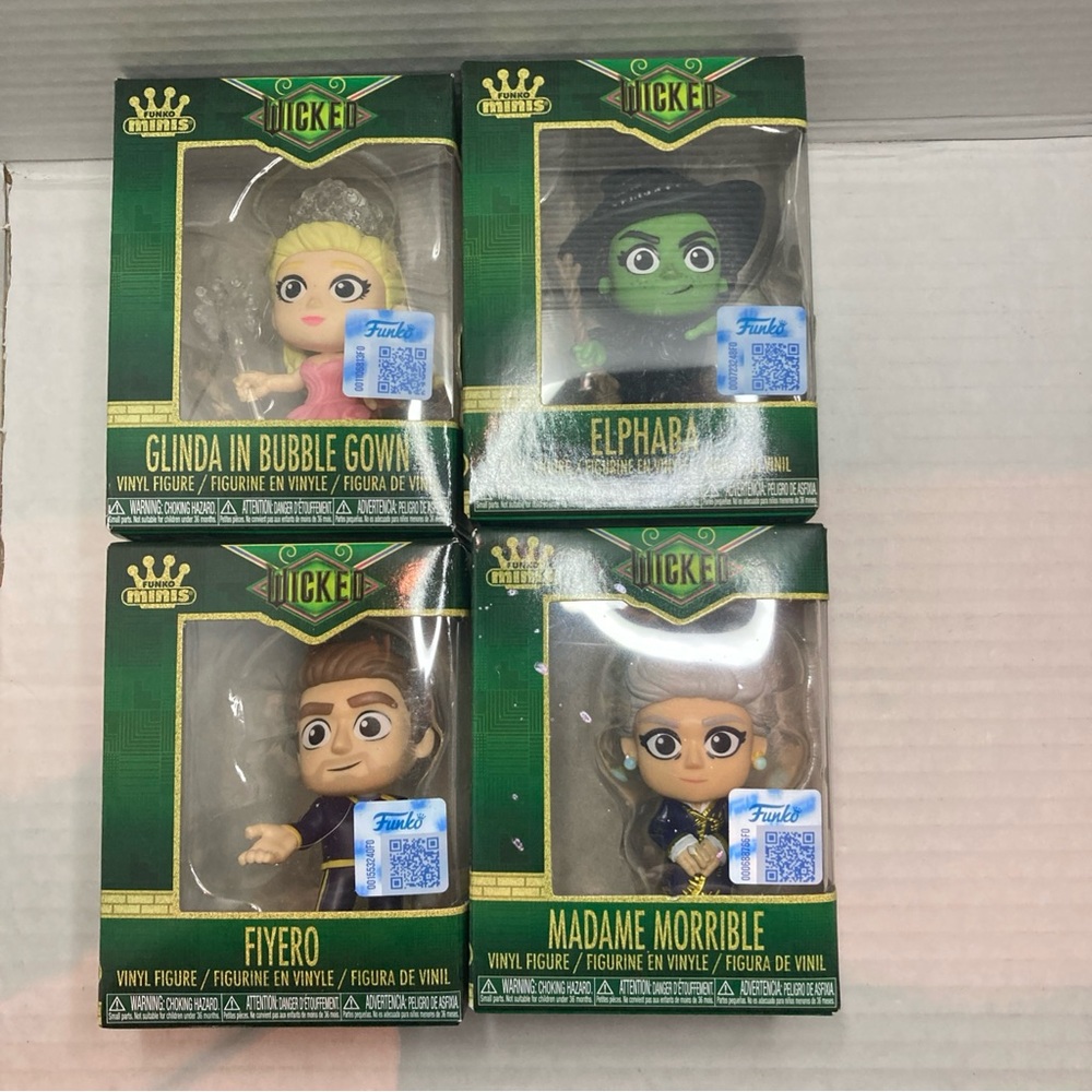 Funko Wicked Vinyl Figures Set - Glinda, Fiyero ,Madame ,Morrible